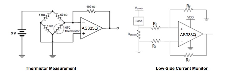 Application Circuit Diagram - Diodes Incorporated AS333Qx Automotive Micropower CMOS Op Amplifiers